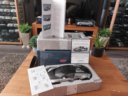 Autoart 1/18 Bugatti veyron 16.4 Pur Sang Black Aluminium, Hobby en Vrije tijd, Modelauto's | 1:18, Zo goed als nieuw, Ophalen of Verzenden
