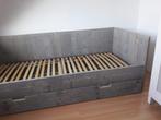 Steigerhouten Bedbank inclusief twee ruime opberglades, Ophalen, Eenpersoons, Steigerhout, Nieuw