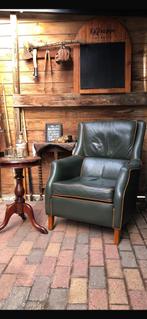 Leren clubfauteuil in mooi soepel rundleer, Chesterfield fauteuils, Ophalen of Verzenden, Zo goed als nieuw, 50 tot 75 cm