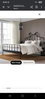 1 jaar oud bedframe met lattenbodem!, Huis en Inrichting, Slaapkamer | Bedden, Ophalen, Zwart, Tweepersoons, Zo goed als nieuw