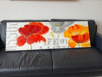 Grote canvas met bloemen 150x50x5cm beschikbaar voor biedingen