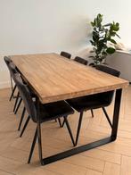 Eiken eettafel van WOOOD incl. 6 stoelen, Huis en Inrichting, Tafels | Eettafels, Ophalen, Eikenhout, 200 cm of meer, 50 tot 100 cm