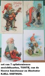 set van 7 Noorse kerst kunstkaarten van Kjel Midthum, Verzamelen, Ophalen of Verzenden, 1980 tot heden, Ongelopen, Overig Europa