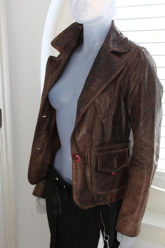 Stoer sportief 100% leren jas merk sub-r (nieuw 349) mt 36, Kleding | Dames, Jassen | Zomer, Zo goed als nieuw, Maat 36 (S), Bruin