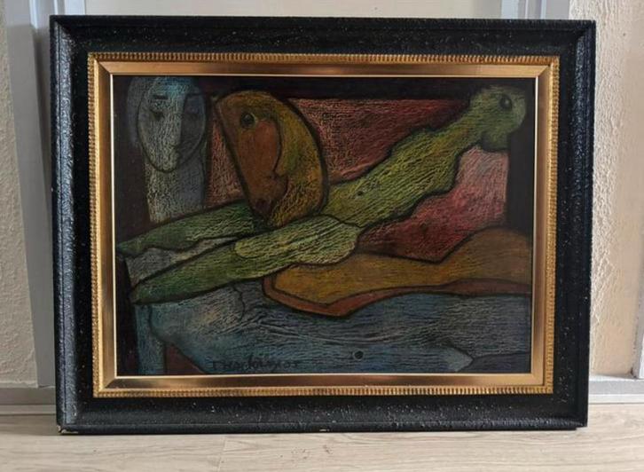 Theo Mackaay olieverf op linnen, Antiek en Kunst, Kunst | Schilderijen | Klassiek, Ophalen of Verzenden