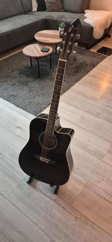 Fazley W50CBK akoestische western gitaar + standaard + tuner beschikbaar voor biedingen