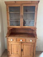 Houten buffetkast met glazen deuren, Gebruikt, 100 tot 150 cm, Ophalen of Verzenden, Met lade(s)