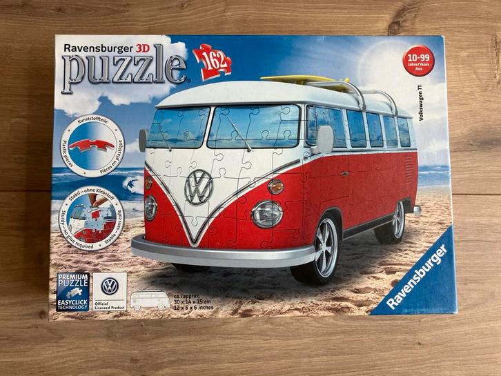 Ravensburger 3D Puzzel Volkswagen T1, Kinderen en Baby's, Speelgoed | Kinderpuzzels, Zo goed als nieuw, 6 jaar of ouder, Meer dan 50 stukjes