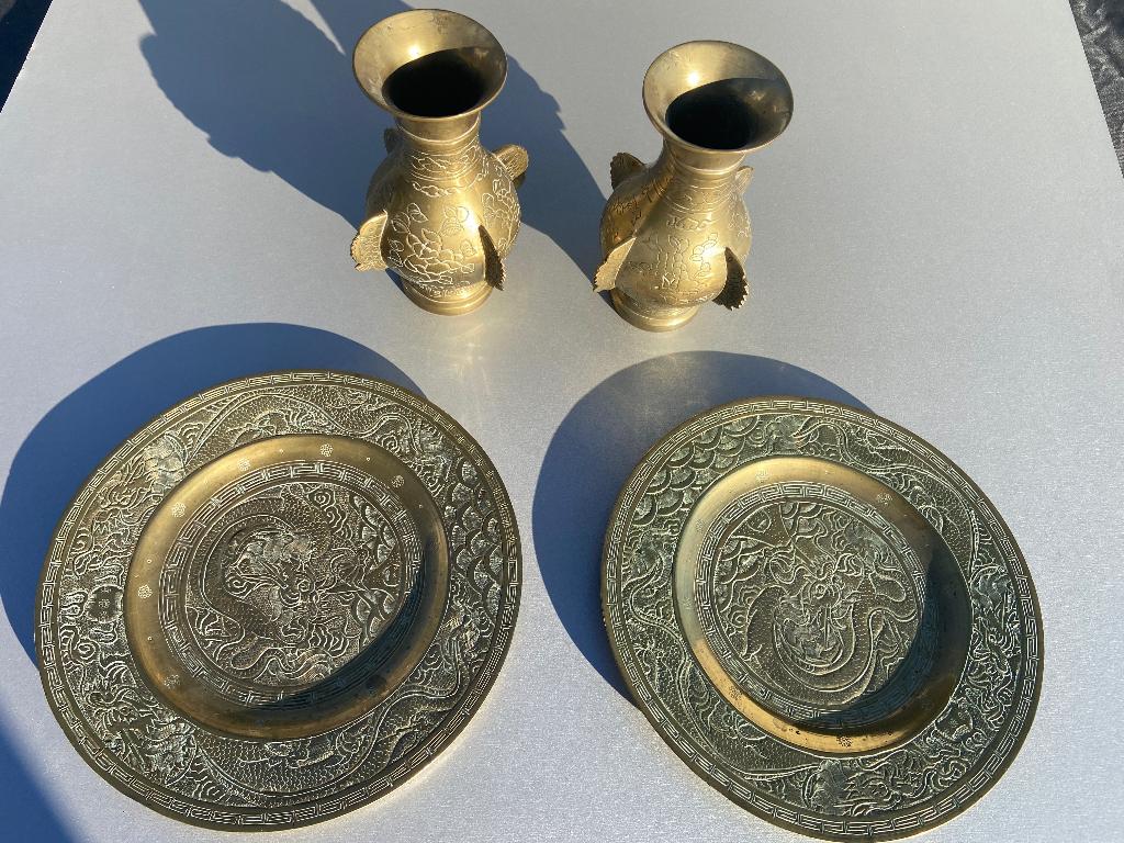 Chinese messing schalen en bekers, Antiek en Kunst, Ophalen of Verzenden, Brons