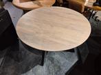 Eetkamertafel Ø130, Mango Ashblond Showmodel  Nu €350.-, Ophalen, Metaal, Rond, Nieuw