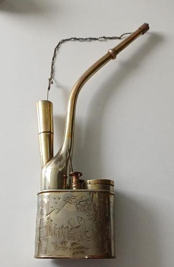 Koperen antieke Chinese Opium Pijp beschikbaar voor biedingen