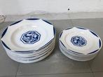 19 borden blauw wit K&G Lunéville Fructidor Art Deco stijl, Huis en Inrichting, Ophalen of Verzenden, Zo goed als nieuw, Bord(en)