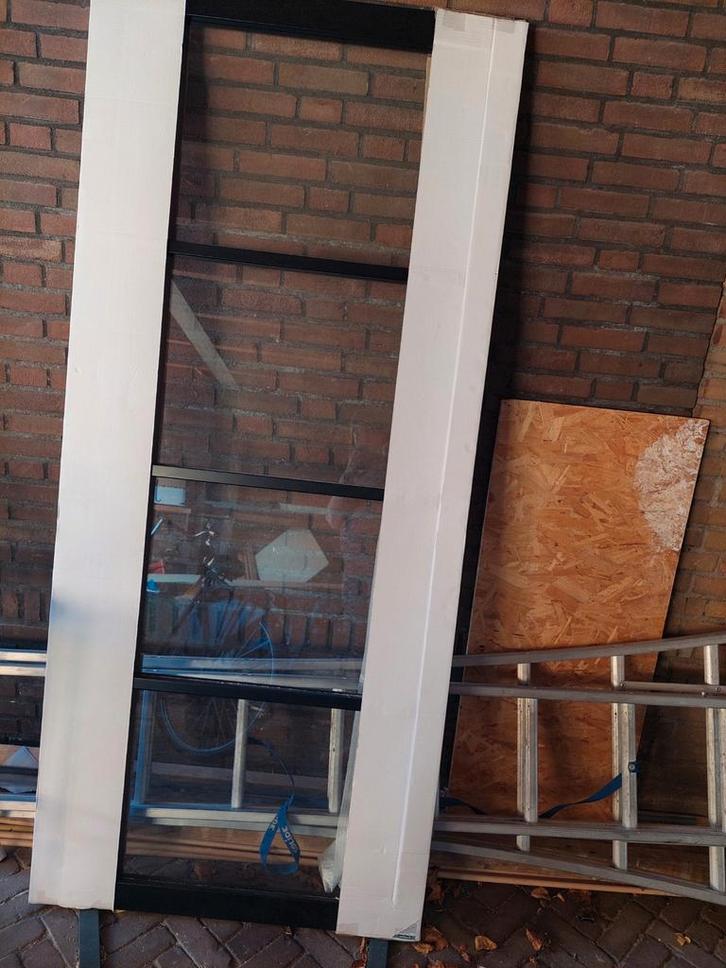 PERTURA Industriële Binnendeur Zwart - Beschadigd, Doe-het-zelf en Verbouw, Glas en Ramen, Glasplaat, 160 cm of meer, Ophalen
