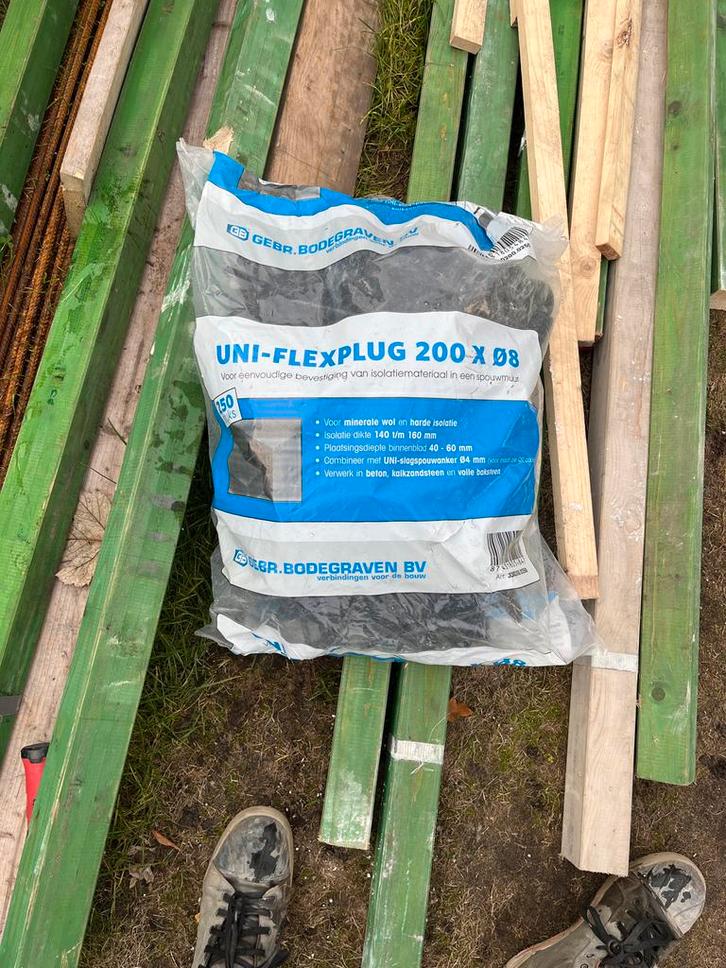 Uni Flexplug 200 x 8 mm - Isolatiepluggen, Doe-het-zelf en Verbouw, Isolatie en Afdichting, Nieuw, Muurisolatie, Overige materialen