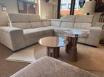 Hoekbank L-255x255 Creme Ribstof Direct/Leverbaar E-7132, 250 tot 300 cm, Metaal, Hoekbank, Nieuw