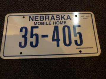 Kentekenplaat licenseplate Nebraska Mobile Home 1 USA beschikbaar voor biedingen