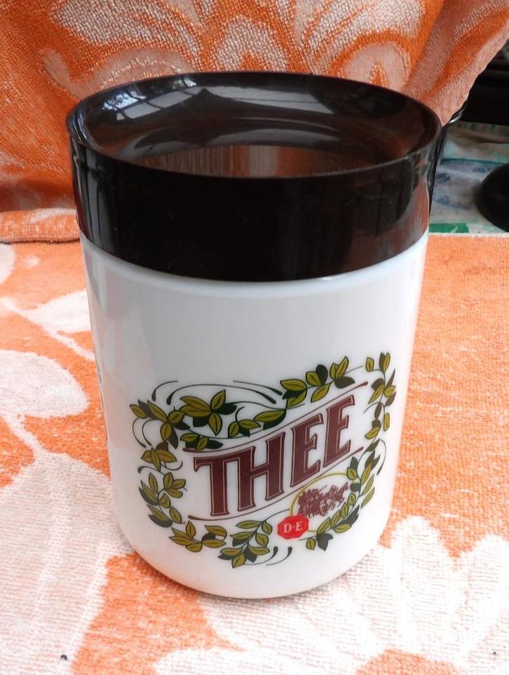 oude theepot/ voorraadpot/ keukenpot opalineglas, Antiek en Kunst, Antiek | Keukenbenodigdheden, Ophalen of Verzenden