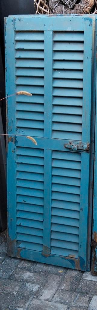 Grote brocante Louvre Luik Deur Luiken Blauw Kamerscherm, Huis en Inrichting, Woonaccessoires | Kamerschermen, Zo goed als nieuw