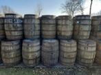 houten regenton whiskey wijnvat kuip statafel olijf bloembak, Tuin en Terras, Bloembakken en Plantenbakken, Nieuw, Rond, Hout