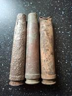 Ww2 wo2 3x Duitse bodemvondst Flak huls, Verzamelen, Ophalen of Verzenden