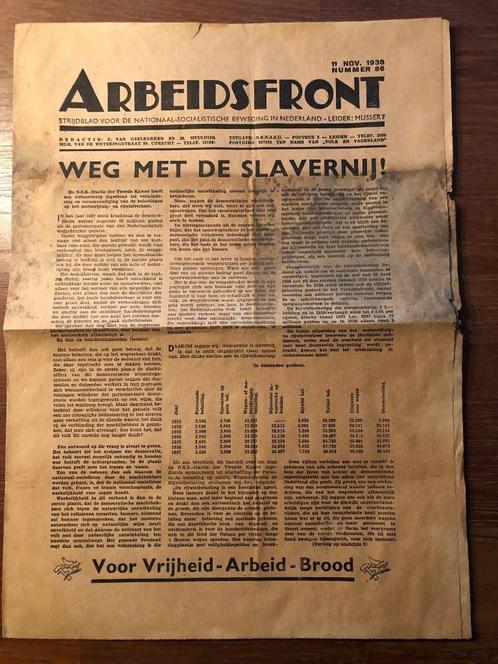 1938 Zeldzaam. Arbeidsfront, Strijdblad voor de NSB (niet te, Verzamelen, Militaria | Tweede Wereldoorlog, Boek of Tijdschrift