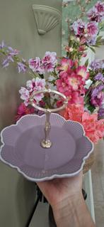 Etagere lila bloem 1 laags handmade €15,00, Ophalen of Verzenden, Zo goed als nieuw