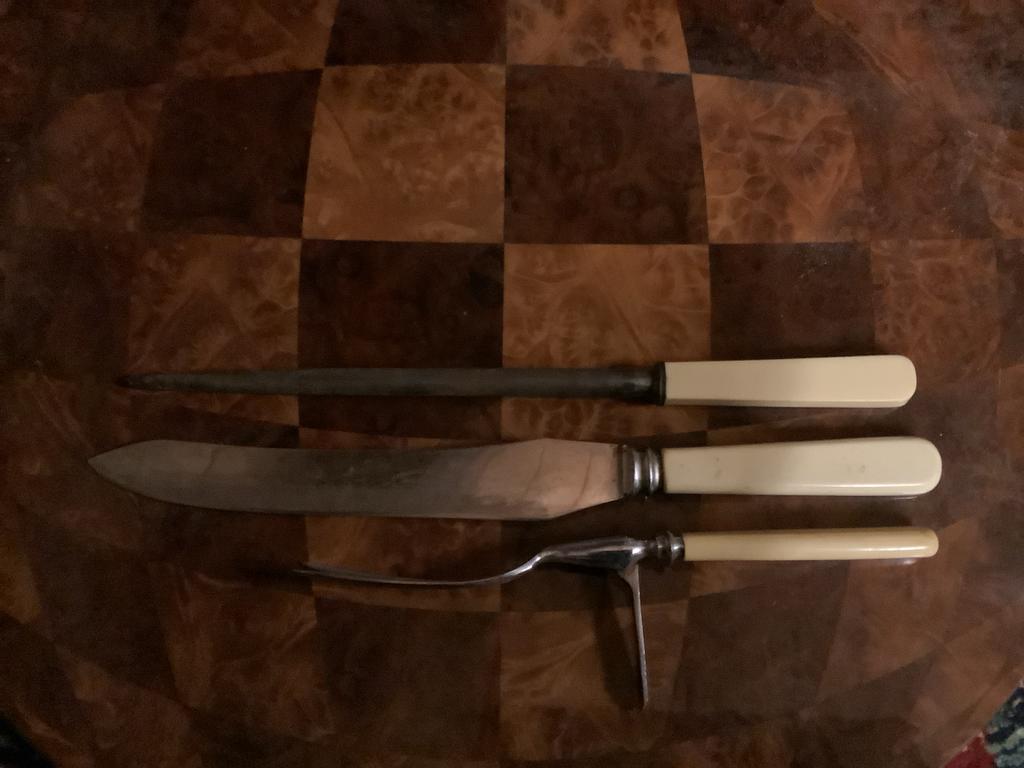 Vintage Vlees Bestek Set, Antiek en Kunst, Antiek | Bestek, Ophalen of Verzenden