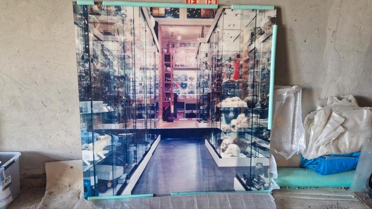 Unieke glazen foto wand / schuifdeur (180x180 cm), Antiek en Kunst, Kunst | Tekeningen en Foto's, Ophalen