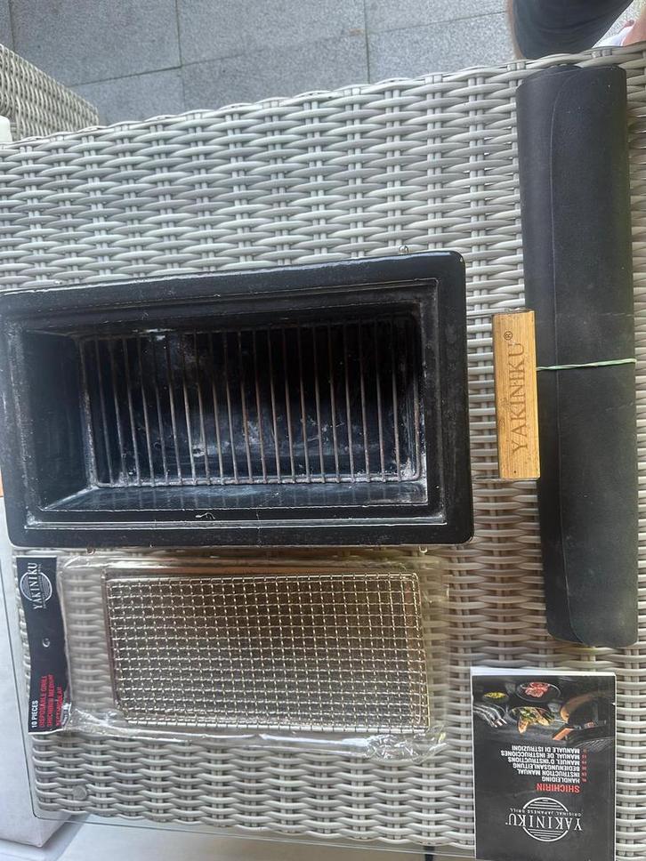 Traditionele Yakiniku/ Yakitori grill - rechthoek zwart, Tuin en Terras, Barbecue-accessoires, Gebruikt, Ophalen of Verzenden