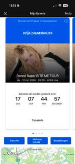 Reneé Rapp: BITE ME TOUR 2x staplaatsen do 12 mrt 2026 AFAS, Tickets en Kaartjes, Twee personen, Maart