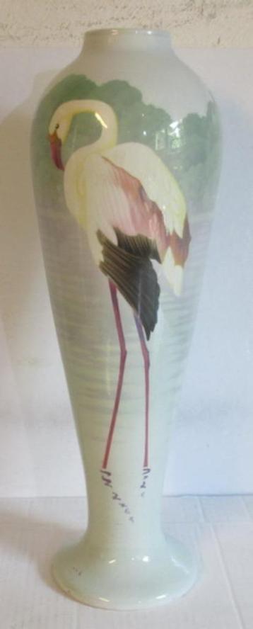 uitzonderlijke art nouveau Boch Keramis vaas flamingo 120 beschikbaar voor biedingen