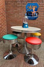 FIFTIES SIXTIES AMERIKAANSE BARKRUKKEN BEL AIR BAR TAFEL, Ophalen, 60 tot 90 cm, Met voetsteun, Zo goed als nieuw