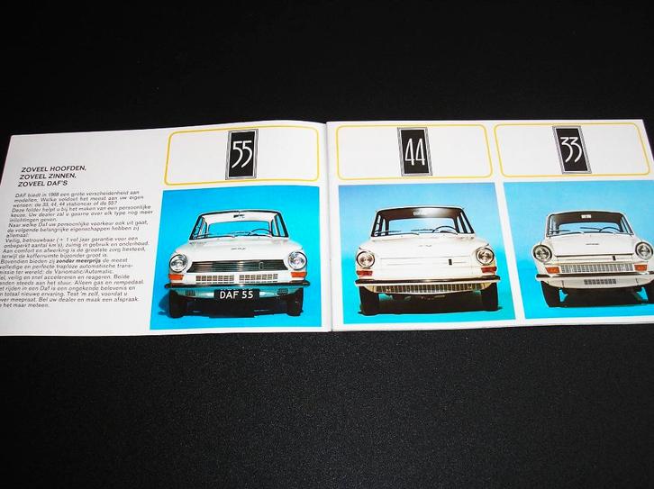 DAF personenwagenprogramma 33, 44, 55; 1968, Boeken, Auto's | Folders en Tijdschriften, Gelezen, Overige merken, Ophalen of Verzenden