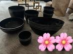 10 zwarte bloempotten + 2 zilver grijze en 1 zwarte vaas., Huis en Inrichting, Kamerplanten, Ophalen, Overige soorten, Minder dan 100 cm