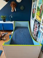 Eenpersoons bed, kinderkamer, 90-200, incl Auping spiraal, Huis en Inrichting, Slaapkamer | Bedden, Blauw, 90 cm, Gebruikt, Eenpersoons