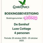 5 dagen centerparcs, Drie personen of meer, Kortingsbon, Bungalowpark