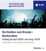 De helden van oranje Rotterdam Tickets Concert, Tickets en Kaartjes
