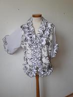Blouse mt 42/44 wit /zwart, Kleding | Dames, Verzenden, Zo goed als nieuw, Maat 42/44 (L), Wit