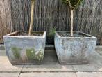 2x plantenbak beton/steen, Tuin en Terras, Ophalen, Steen, Gebruikt, Minder dan 60 cm