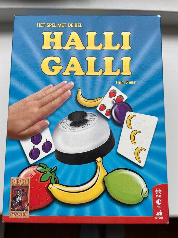 Halli Galli - Het spel met de bel!, Hobby en Vrije tijd, Gezelschapsspellen | Bordspellen, Zo goed als nieuw, Een of twee spelers