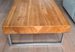 Salontafel 120x75 cm, houten blad met aluminium onderstel, Huis en Inrichting, Tafels | Salontafels, Ophalen, Gebruikt, 100 tot 150 cm