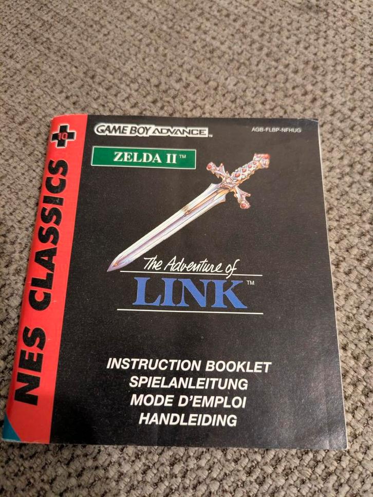 Nes Classics Serie: Zelda 2 Link's Adventure Manual GBA PAL, Spelcomputers en Games, Games | Nintendo Game Boy, Zo goed als nieuw