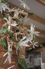 Aparte grote hoge bloempot hout met kunstplanten en bloemen, Ophalen, Zo goed als nieuw, Binnen