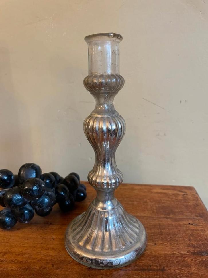 Kwikzilveren Kandelaar Kaarsenstandaard Frans antiek, Antiek en Kunst, Antiek | Kandelaars, Overige materialen, Ophalen of Verzenden