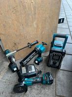 4x makita 18v kitspuit-haakse slijpen-klopboor-radio, Ophalen of Verzenden, Zo goed als nieuw
