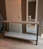 Industriële Wandtafel Eiken met Stalen Poot, Huis en Inrichting, Tafels | Sidetables, Ophalen of Verzenden, 25 tot 50 cm, Rechthoekig