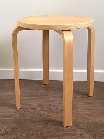 Vintage Ikea Frosta Kruk Plantentafeltje Bijzettafeltje Hout beschikbaar voor biedingen