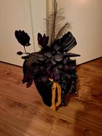 Decoratieve landelijke pot met bloemstuk, Ophalen of Verzenden, Gebruikt, Binnen