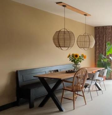 Klepbank 240cm zwart hout beschikbaar voor biedingen