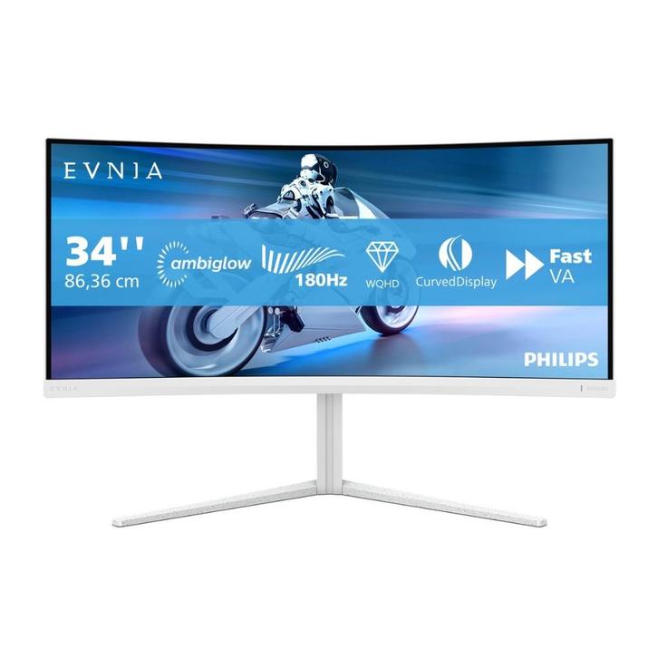 Phillips Evnia Curved Fast VA WQHD-gamemonitor 34”, Computers en Software, Monitoren, Nieuw, 151 t/m 200 Hz, DisplayPort, HDMI